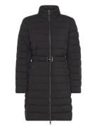 Belted Quilted Mockneck Coat Topattu Pitkä Takki Black Lauren Ralph La...