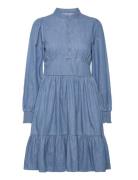 Rosa Miluna Dress Polvipituinen Mekko Blue NORR