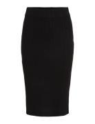 Viril Pencil Hw Knit Skirt - Noos Polvipituinen Hame Black Vila