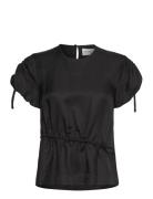Tulup Tops Blouses Short-sleeved Black Munthe