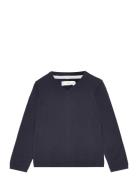 V-Neck Sweater Tops T-shirts Long-sleeved T-shirts Navy Mango