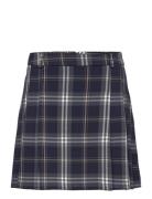 Pleated Mini-Skirt Lyhyt Hame Navy Mango