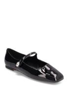 Jewelled Patent Leather-Effect Ballerinas Ballerinat Black Mango