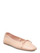 Bow Leather Ballerina Ballerinat Pink Mango