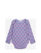 Baby Cherry All Over Body Bodies Long-sleeved Purple Bobo Choses