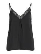 Vicava V-Neck Lace Singlet- Noos Tops T-shirts & Tops Sleeveless Black...