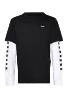 By Long Check Twofer Boys Tops T-shirts Long-sleeved T-shirts Black VA...