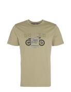 B.intl Calder Graphic T-Shirt Tops T-shirts Short-sleeved Khaki Green ...