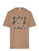 Short Sleeves Tee-Shirt Tops T-shirts Short-sleeved Brown BOSS