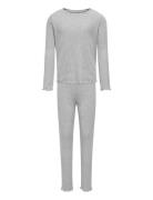 Kogmunte Loungewear L/S Pant Set Jrs Pyjamasetti Pyjama Grey Kids Only