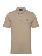 Plain Polo Shirt Tops Polos Short-sleeved Beige Lyle & Scott