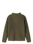 Nkmnesolle Ls Knit Noos Tops Knitwear Pullovers Khaki Green Name It