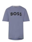 Short Sleeves Tee-Shirt Tops T-shirts Short-sleeved Blue BOSS