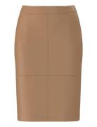 Slfmaily Hw Leather Skirt Noos Polvipituinen Hame Brown Selected Femme