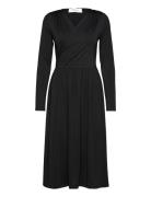 Long Sleeve Dress Polvipituinen Mekko Black Rosemunde