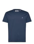 S/S Embroidered Logo Tops T-shirts Short-sleeved Blue Original Penguin