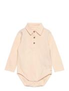 Body Ls Shirt Bodies Long-sleeved Beige En Fant