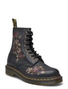 1460 Black Decayed Roses Classic Tumbled Nappa Shoes Boots Ankle Boots...