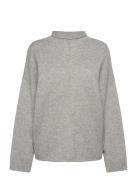 Over D Half Turtleneck Tops Knitwear Turtleneck Grey Davida Cashmere