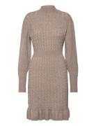 Vmvera Ls Short Knit Dress Vma Lyhyt Mekko Brown Vero Moda