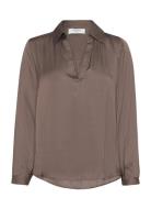 Shirt Long Sleeve Tops Blouses Long-sleeved Brown Rosemunde