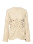 Kristy - Matte Jacquard Tops Blouses Long-sleeved Beige Day Birger Et ...