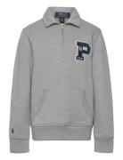 Fleece Letterman Quarter-Zip Pullover Tops Sweat-shirts & Hoodies Swea...