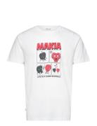 Cartoon T-Shirt Tops T-shirts Short-sleeved White Makia