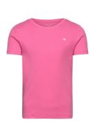 Solid Rib T-Shirt Tops T-shirts Short-sleeved Pink Tom Tailor