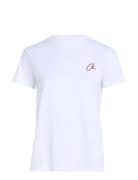 Embroidered Ck Regular Tee Tops T-shirts & Tops Short-sleeved White Ca...