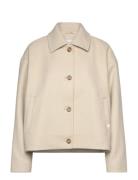 Short Wool Blend Jacket Villakangastakki Beige Calvin Klein Jeans