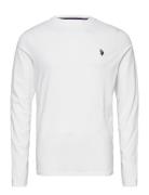 Uspa T-Shirt Ls Brolin Men Tops T-shirts Long-sleeved White U.S. Polo ...