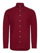 Ess Gmt Dyed Oxford Tops Shirts Casual Burgundy Hackett London