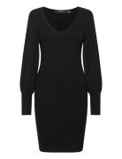 Vmhollykarispuff Ls V-Neck Dress Ga Boo Polvipituinen Mekko Black Vero...