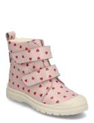 Boots - Flat - With Velcro Talvikengät Tarroilla Pink ANGULUS