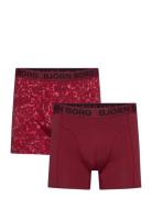 Cotton Stretch Boxer 2P Bokserit Red Björn Borg