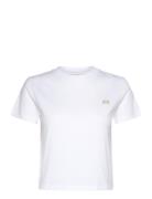 Woven Label Peached Baby Tee Tops T-shirts & Tops Short-sleeved White ...