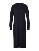 Ivana Cotton/Cashmere Blend Knitted Dress Maksimekko Juhlamekko Navy L...