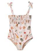 Larisa Printed Swimsuit Uimapuku Uima-asut Pink Liewood