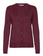 Srmarla Cardigan Knit Tops Knitwear Cardigans Burgundy Soft Rebels