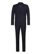 Narrow Striped Mens Suit Puku Navy Lindbergh