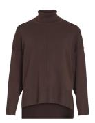 Viostria Rollneck L/S Knit Top-Noos Tops Knitwear Jumpers Brown Vila