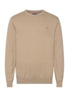 Cotton C-Neck Tops Knitwear Round Necks Beige GANT