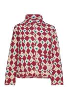 Harlequin Printed Quilted Cropped Jacket Tikkitakki Red Bobo Choses