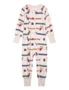 Bamboo Two Way Zip Pyjamas Pyjama Sie Jumpsuit Haalari Cream Geggamoja