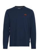 Tee Tops T-shirts Long-sleeved Navy Blend