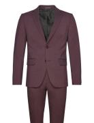 Plain Mens Suit - Normal Lenght Puku Burgundy Lindbergh