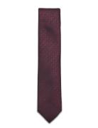 Structured Linen Blend Tie 7 Cm Solmio Kravatti Burgundy Lindbergh Bla...