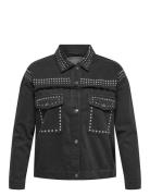 Carmarilla L/S Stud Jacket Pnt Farkkutakki Denimtakki Black ONLY Carma...