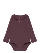 Body Ls Rib Bodies Long-sleeved Burgundy Fixoni